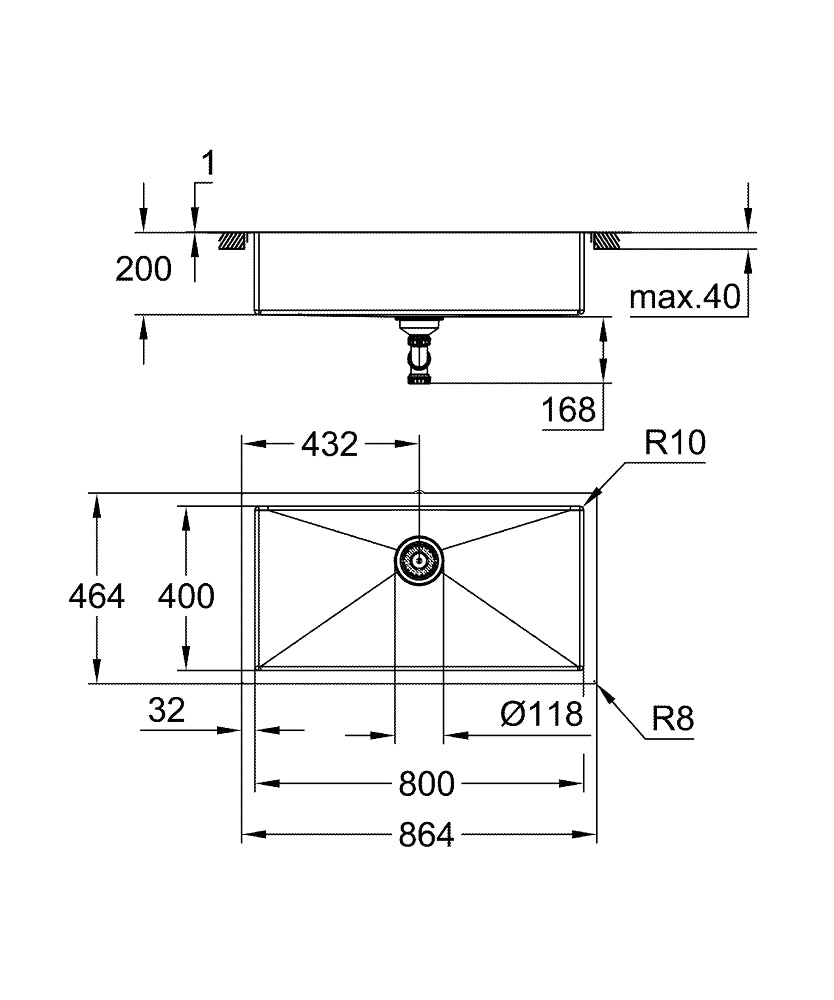 Chậu bếp Grohe K700 Sink 60 31580SD1