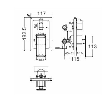 Vòi sen tắm âm tường American Standard WF-3131