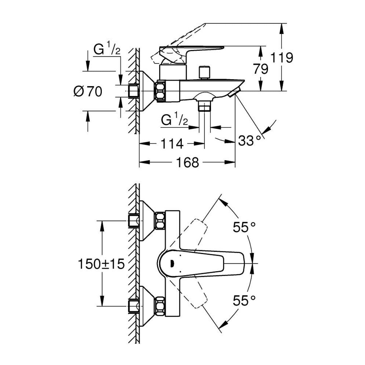 Bộ trộn nổi Grohe BauEdge 23605001