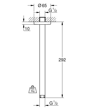 Thanh nối bát sen Grohe 28497000