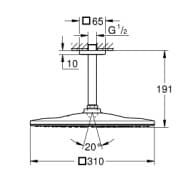 Bộ bát sen gắn trần Grohe Rainshower Mono 310 Cube 26566GN0