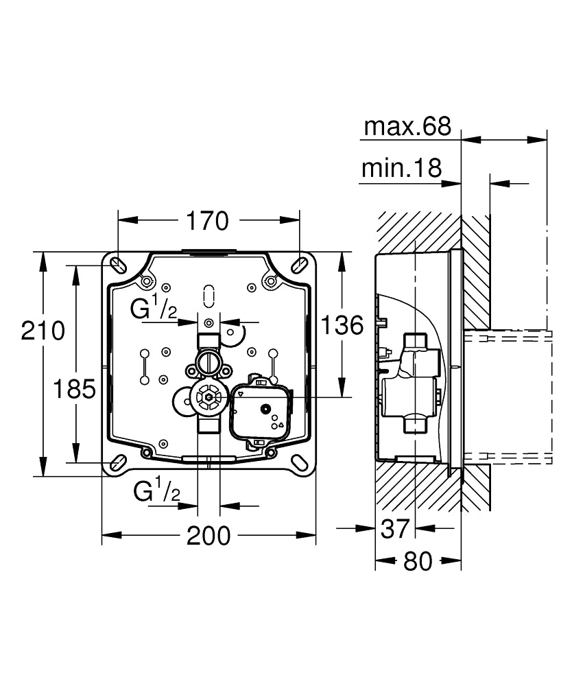 Bộ trộn âm Grohe Rapido U 37338000