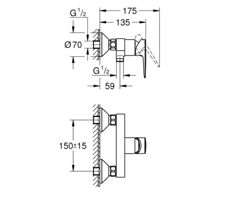 Bộ trộn nổi Grohe BauEdge 23636001