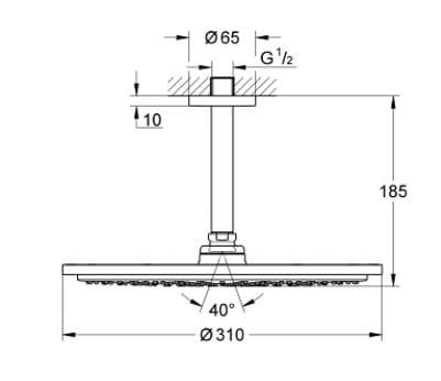 Thanh treo + bát sen Grohe Rainshower Cosmopolitan 310 26067GL0