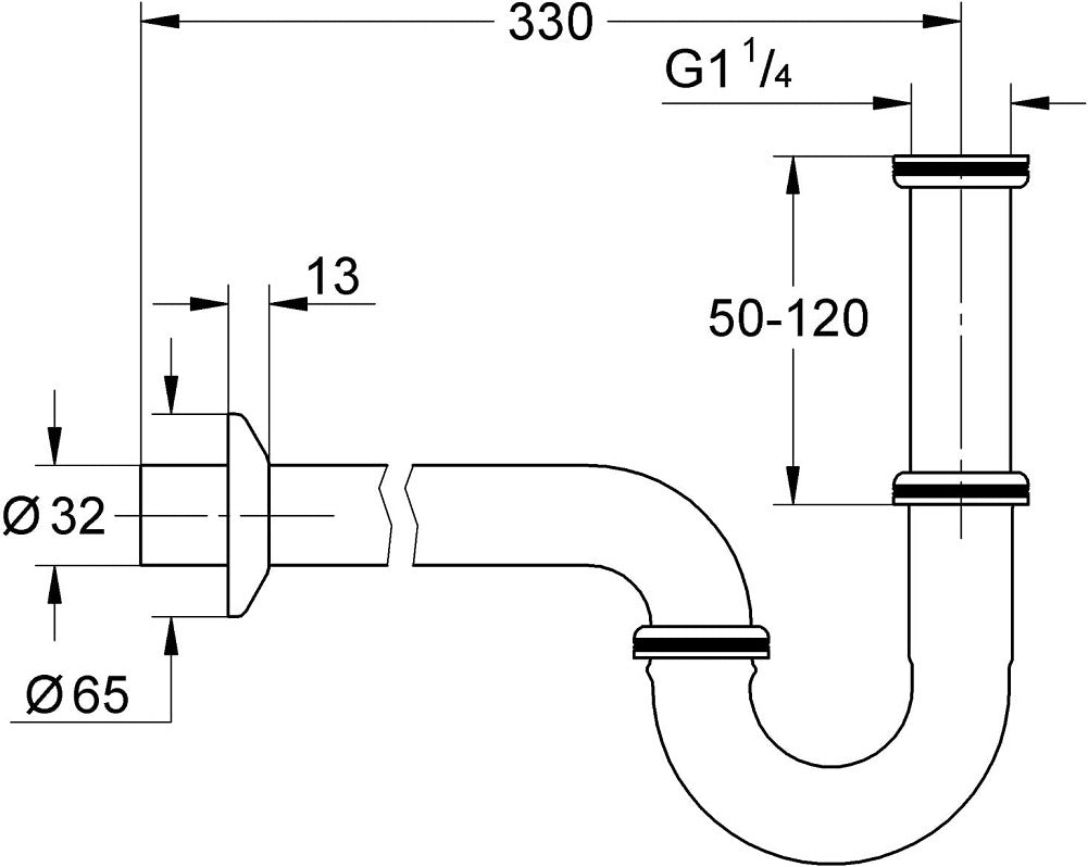 Ống thải chữ P Grohe 28961000