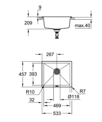 Chậu bếp Grohe K700U 31654AP0