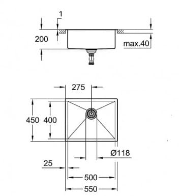 Chậu bếp Grohe K700 Sink 60 31726SD0