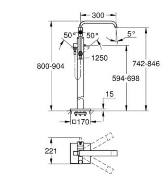 Vòi bồn tắm đặt sàn Grohe Allure 32754002