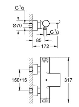 Bộ trộn nổi ổn nhiệt Grohe Grohtherm 2000 34174001