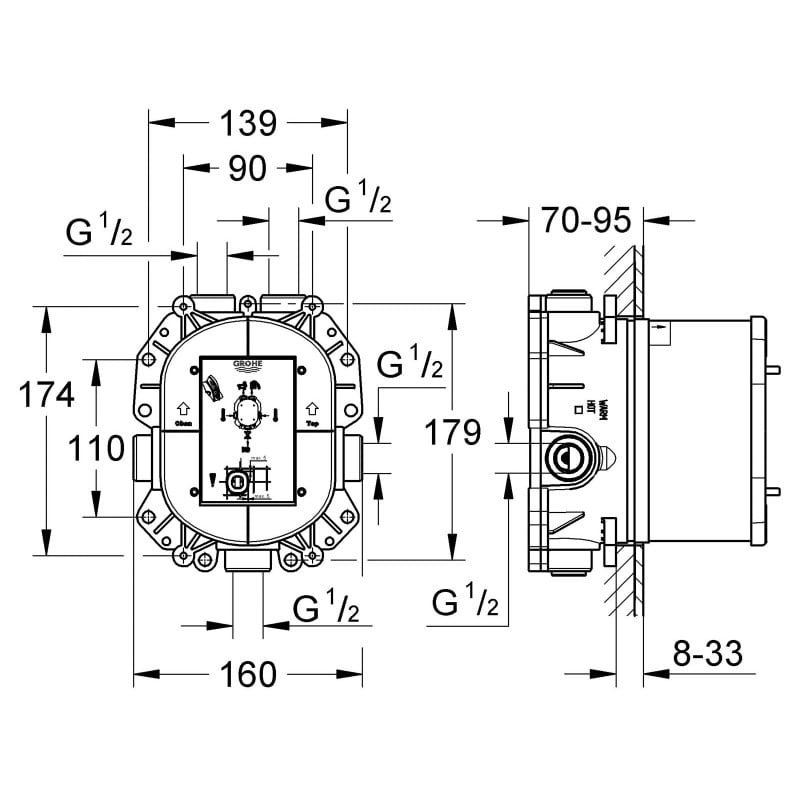 Bộ trộn âm Rapido T Grohe 35500000