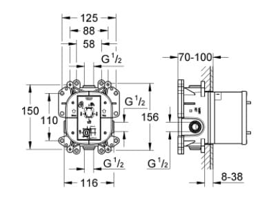 Bộ trộn âm Rapido E Grohe 35501000