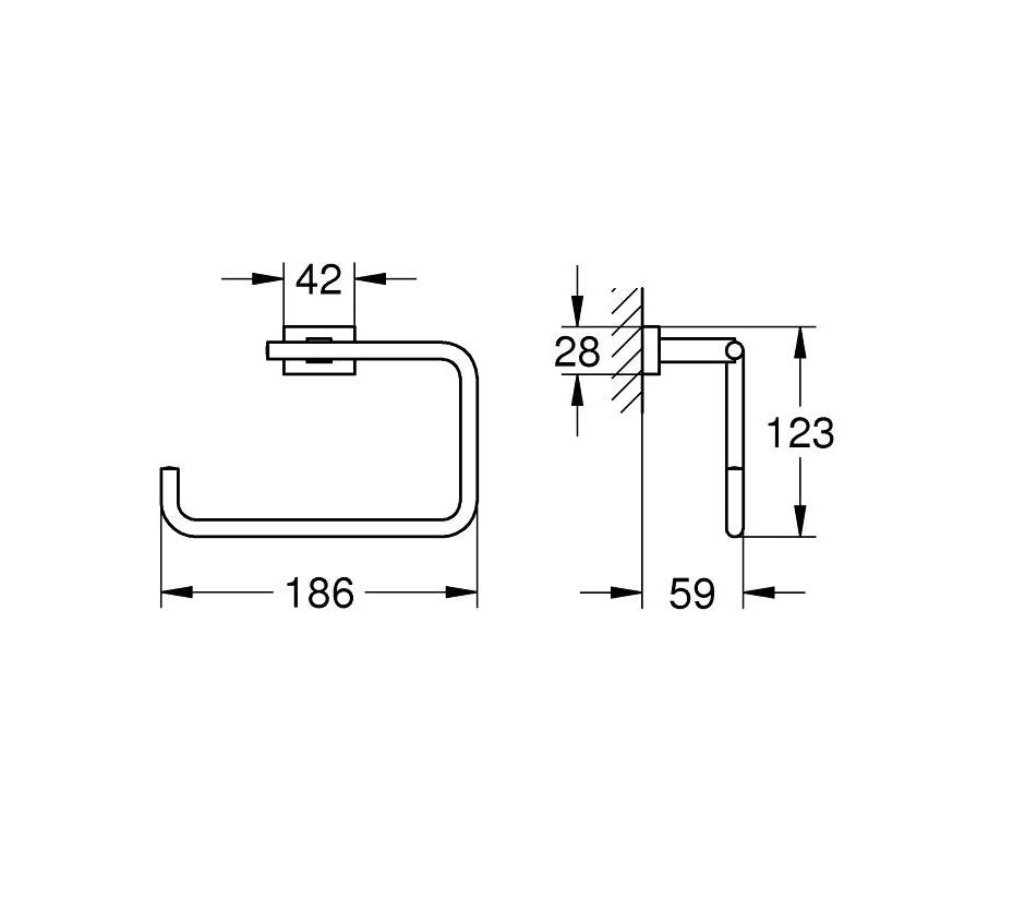 Móc giấy Grohe Essentials Cube 40510001