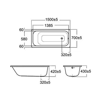 Bồn tắm âm sàn AMERICAN STANDARD 70280-WT
