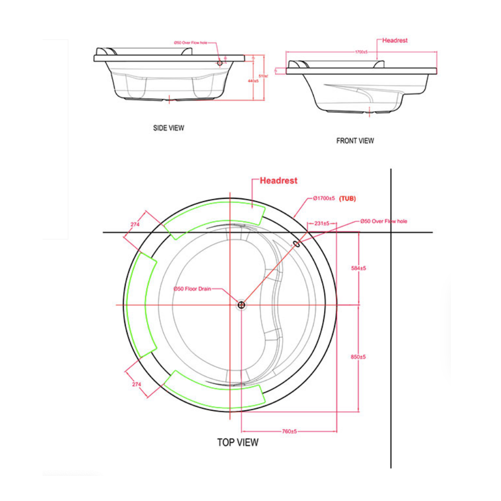 Bồn tắm âm sàn American standard 70200-WT
