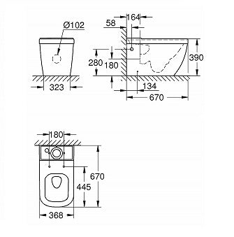 Chân bồn cầu Grohe Euro Ceramic 3933800H