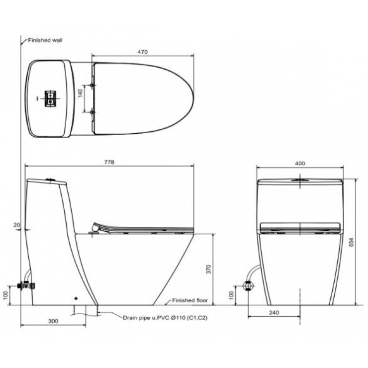 Bàn cầu một khối Inax AC-919VRN/BW1