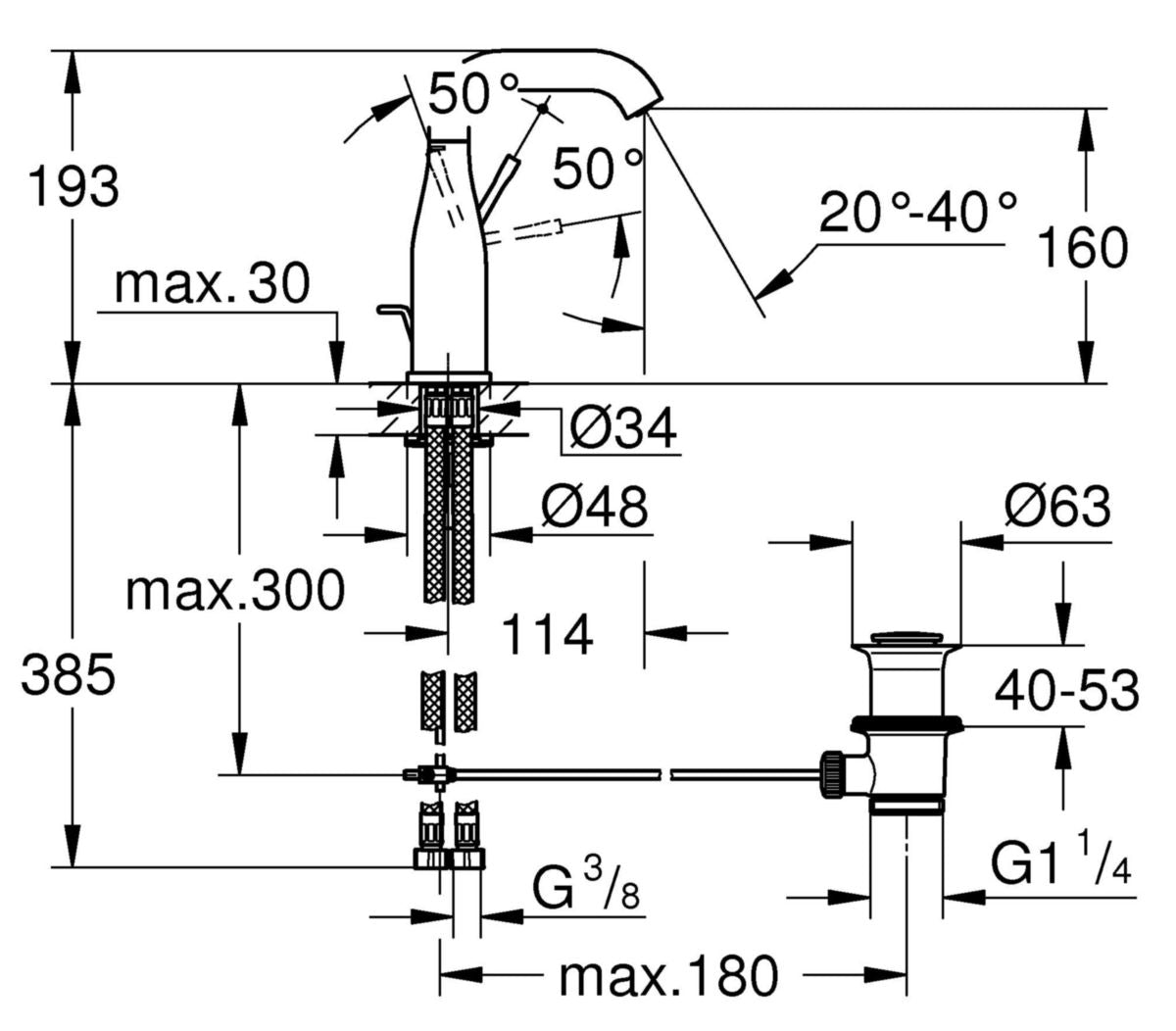 Vòi chậu Grohe Essence 23462GL1 M-Size