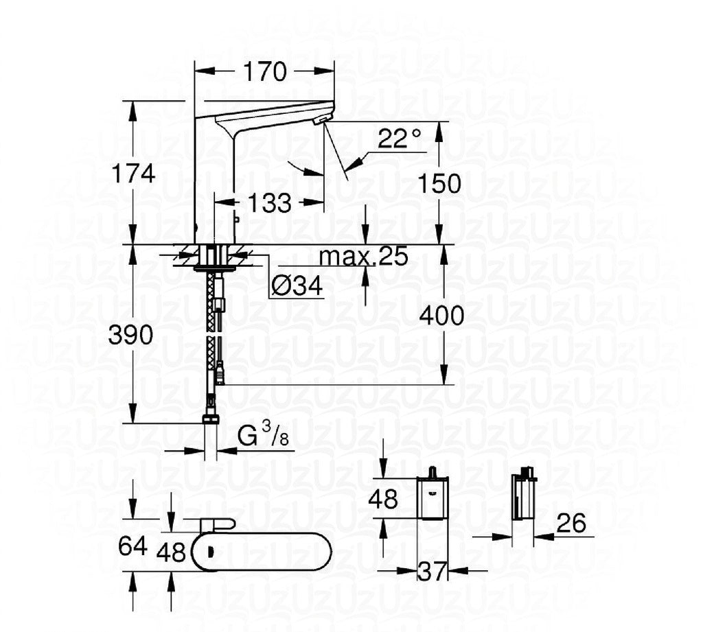 Vòi chậu cảm ứng Grohe Eurosmart 36422000