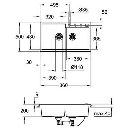 Chậu bếp Grohe K500 31649AP0