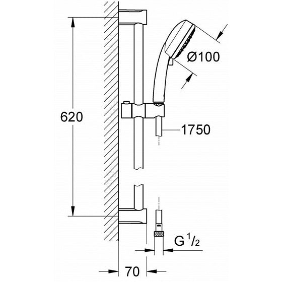 Bộ tay sen + thanh treo Grohe Tempesta Cosmopolitan 100 27787002