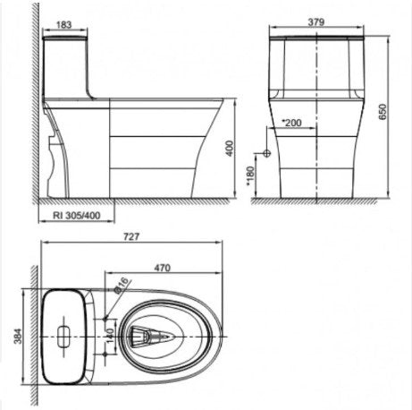 Bồn cầu một khối + nắp điện tử American Standard WP-1880PR