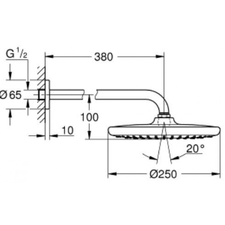 Bộ bát sen gắn tường Grohe Tempesta 250 26668000