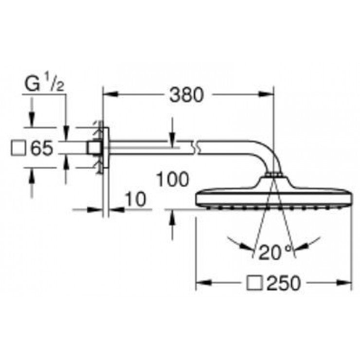 Bộ bát sen gắn tường Grohe Tempesta 250 Cube 26687000