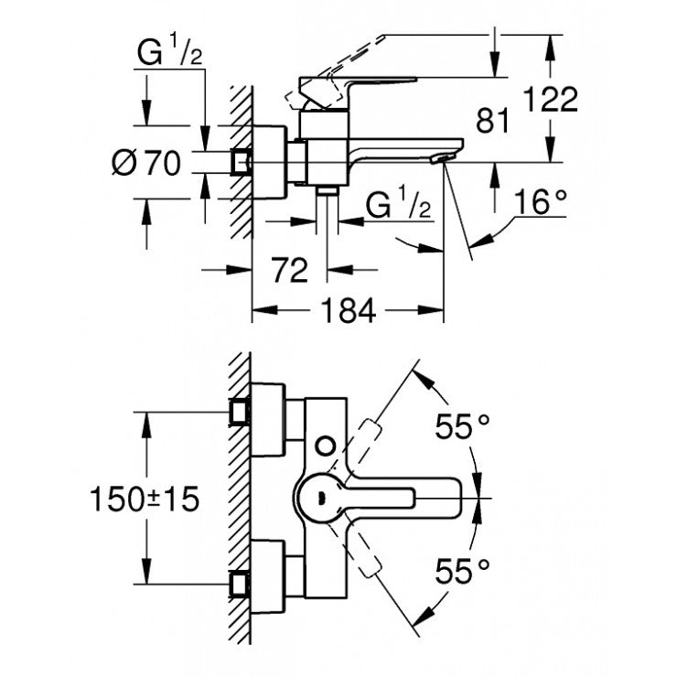 Bộ trộn nổi Grohe Lineare 33849001