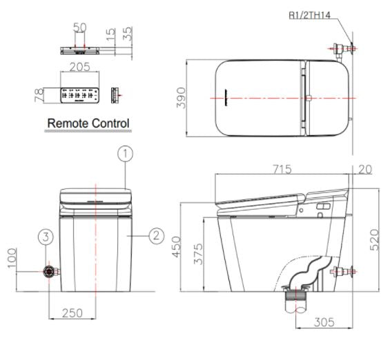 Bàn cầu điện tử American Standard PLAT KP-8310