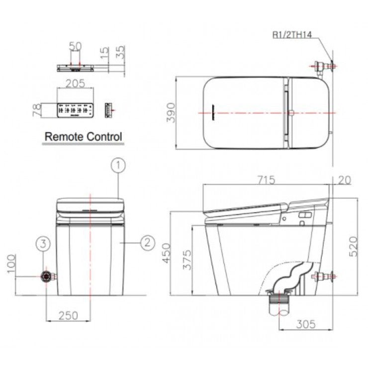 Bàn cầu điện tử American Standard KP-8312 - Nắp tự động