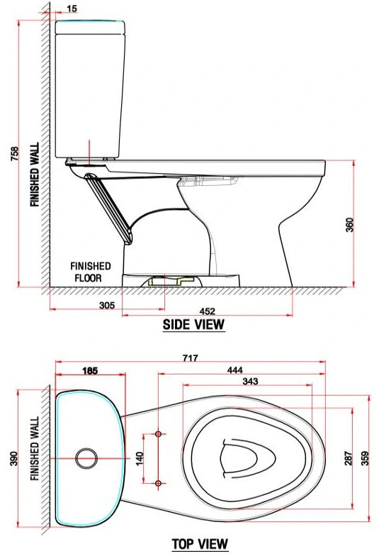 Bàn cầu hai khối+nắp rửa cơ American Standard VF-2397S3