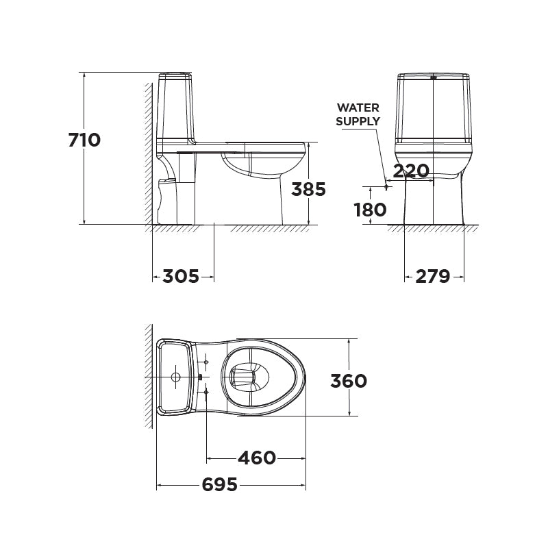 Bàn cầu một khối + nắp thông minh American Standard VF-1858SW