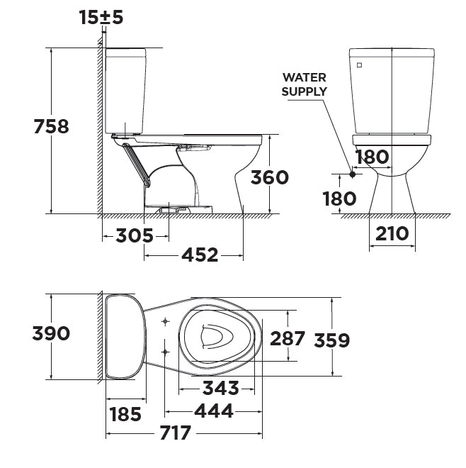 Bàn cầu hai khối nắp rửa cơ American Standard VF-2398S