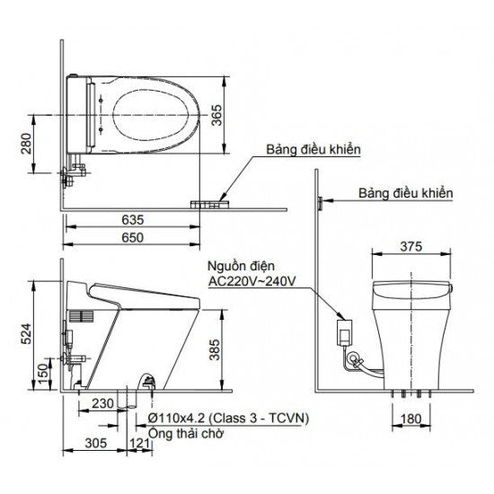 Bồn cầu điện tử Inax AC-618VN