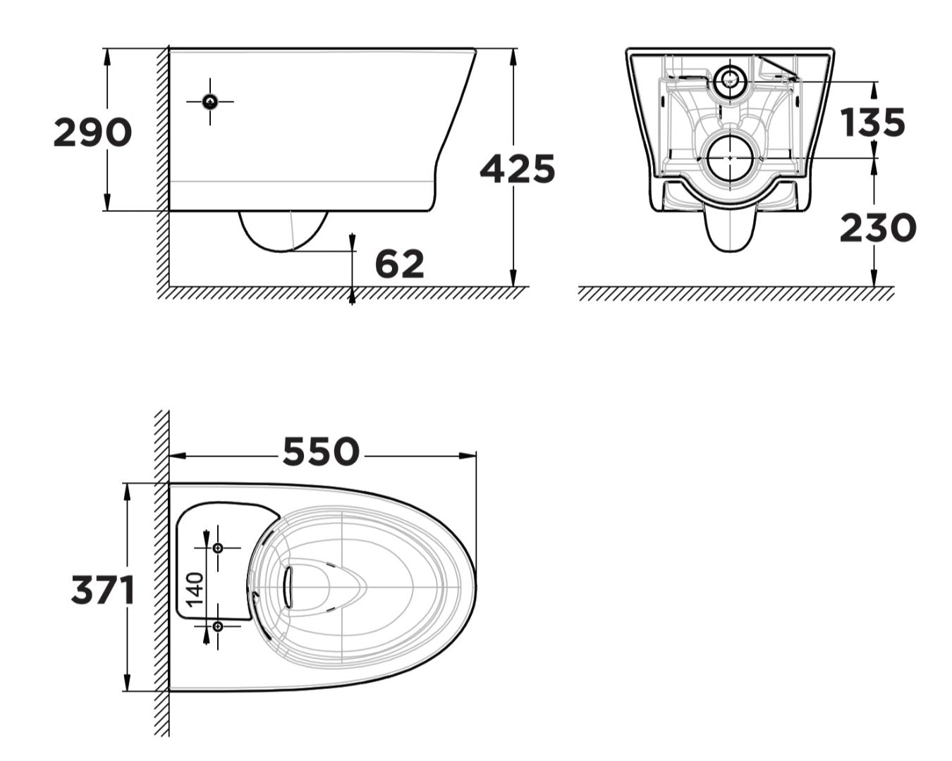 Bàn cầu treo tường American Standard Loven WP-2265
