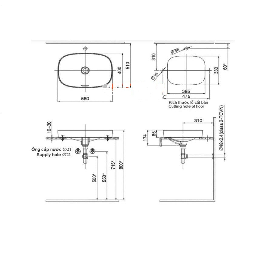 Chậu đặt bàn Inax AL-642V