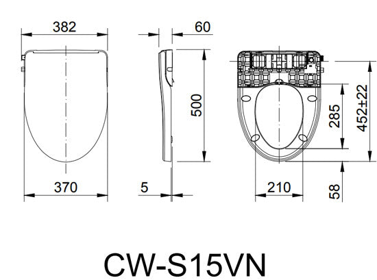 Nắp rửa cơ inax CW-S15VN