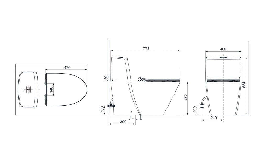 Bàn cầu 1 khối + nắp rửa cơ Inax AC-919R+CW-S32VN