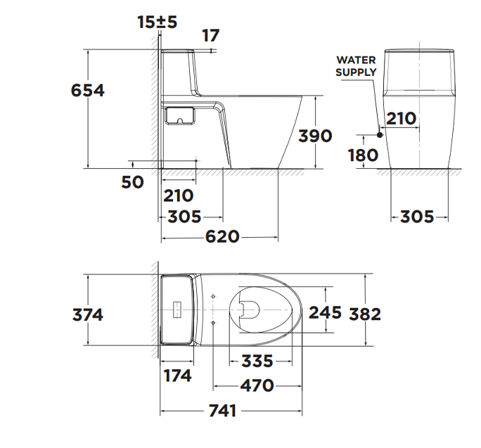 Bồn cầu một khối American Standard VF-1808ET