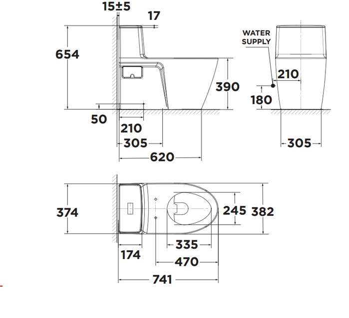 Bồn cầu một khối American Standard VF-1808T