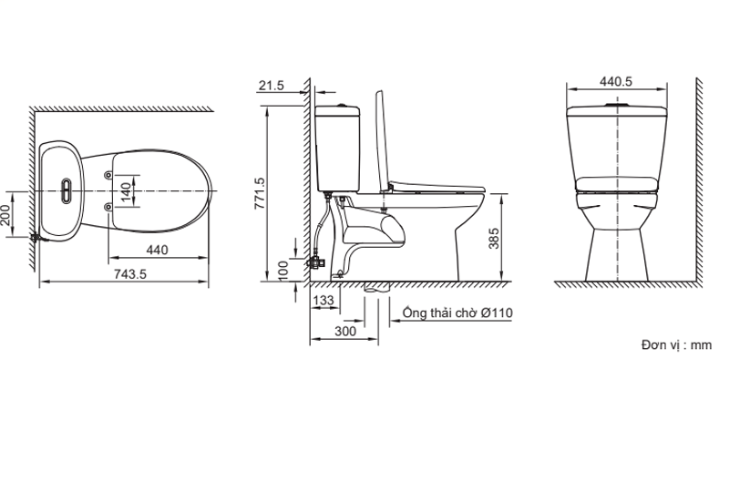 Bồn cầu 2 khối Inax C-306VPT