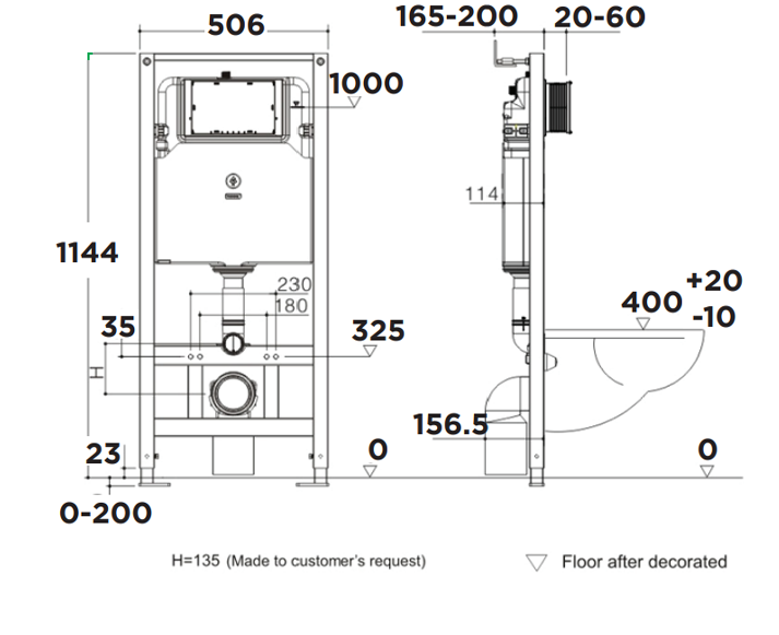 Két nước âm tường American Standard G3004A