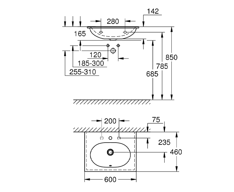 Chậu rửa đặt tủ chậu Grohe Essence 3956800H