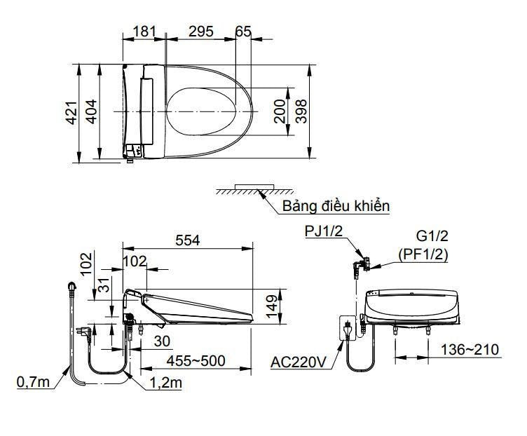 Nắp rửa điện tử Inax CW-KA22AVN