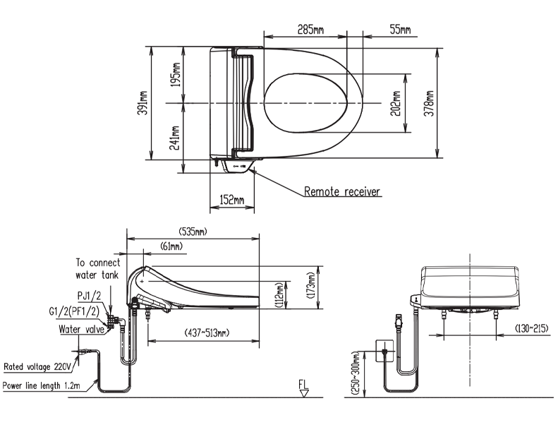 Bồn cầu một khối + nắp điện tử American Standard WP-1880PR