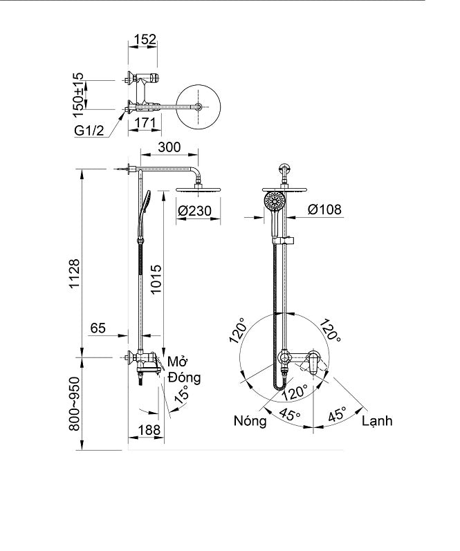 Sen cây Inax nóng lạnh BFV-915S