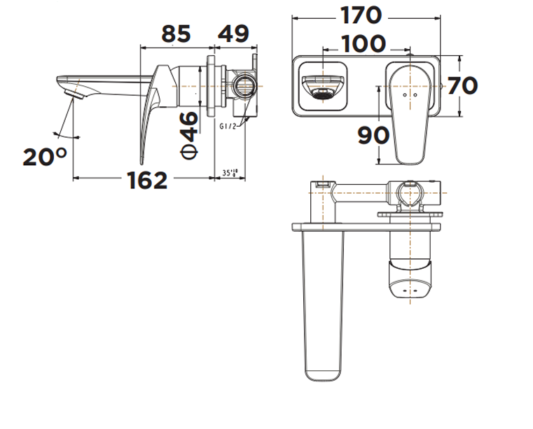 Vòi chậu gắn tường American Standard WF-0904