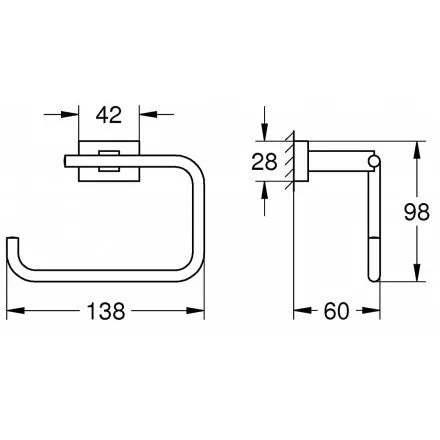 Móc giấy vệ sinh Grohe Essentials Cube 40507001