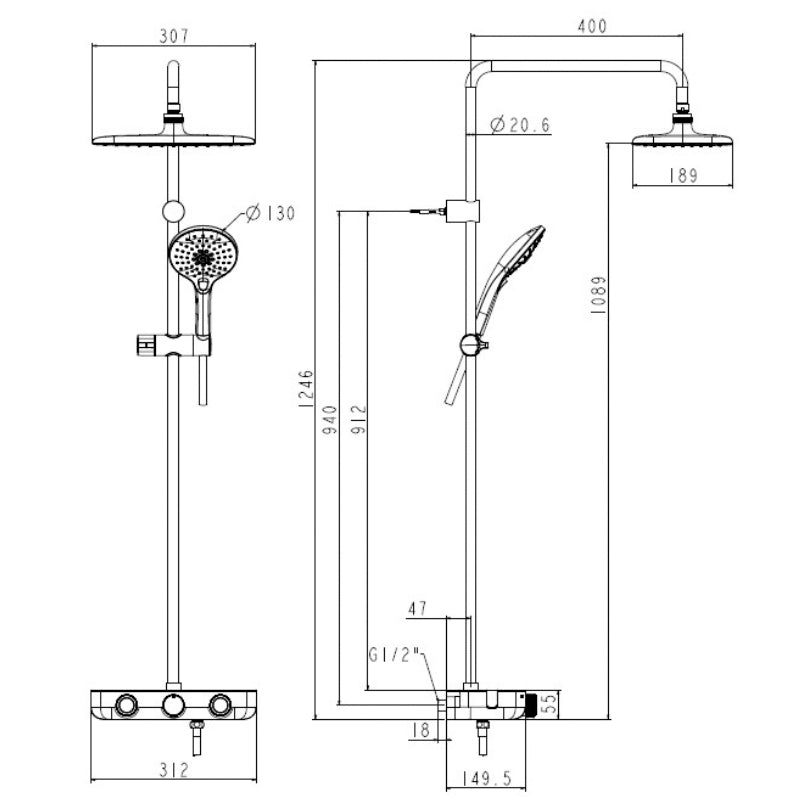 Bộ sen cảm biến nhiệt American standard WF-4955