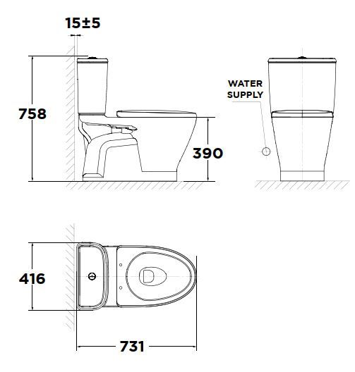 Bàn cầu hai khối American Standard Loven VF-2162